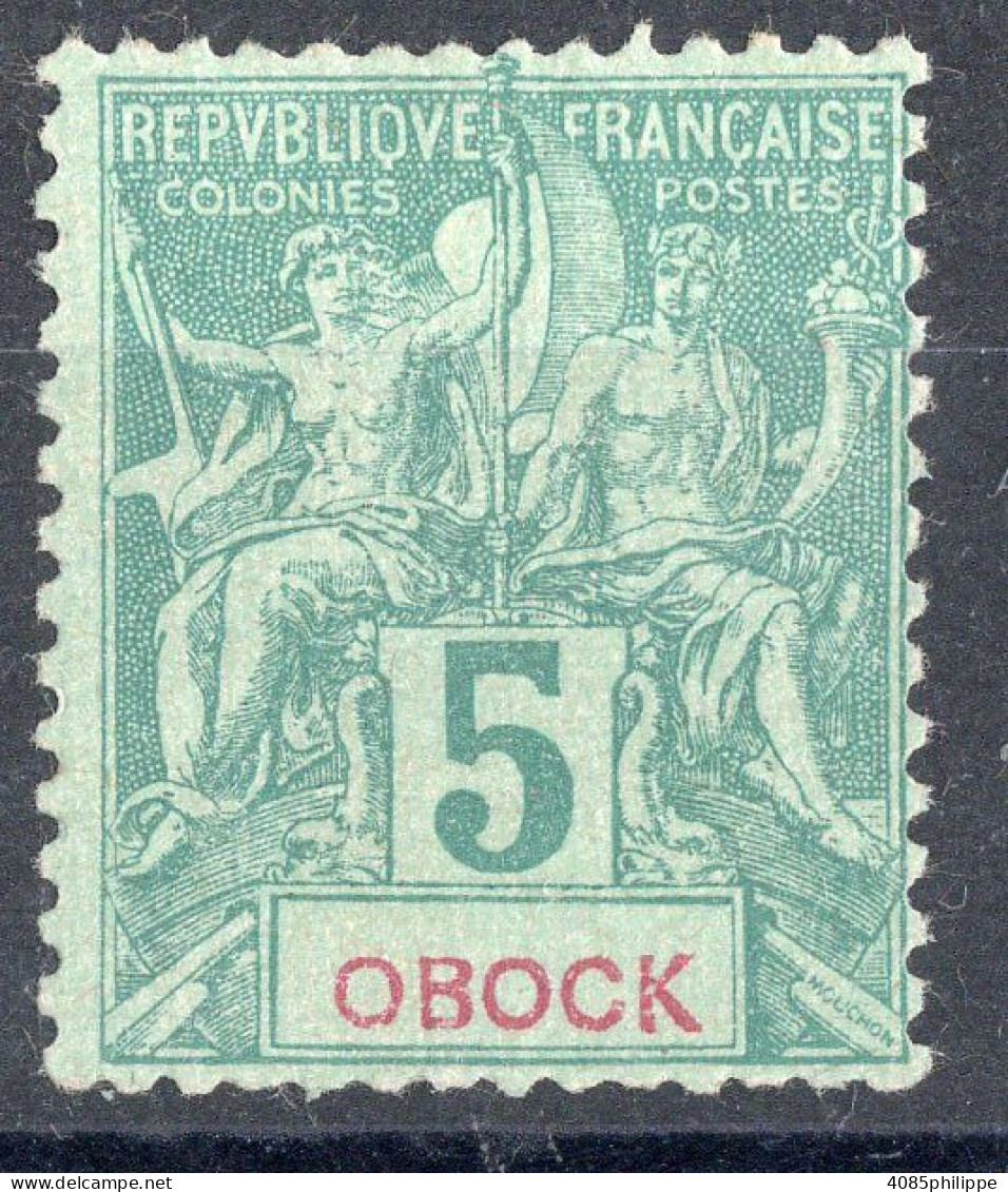 OBOCK Timbre-poste N°35* Neuf Dents Un Peu Courtes En Bas  Cote : 6€50 - Unused Stamps