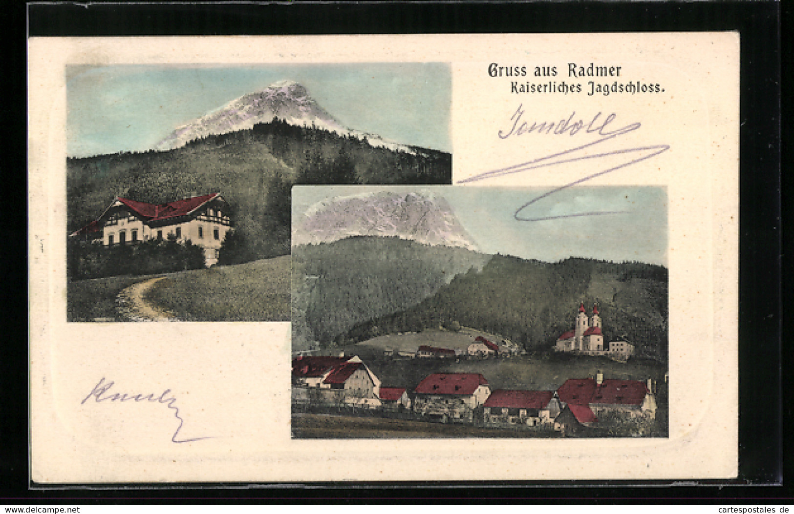 AK Radmer, Gasthaus Kaiserliches Jagdschloss, Ortspartie Mit Kirche  - Other & Unclassified