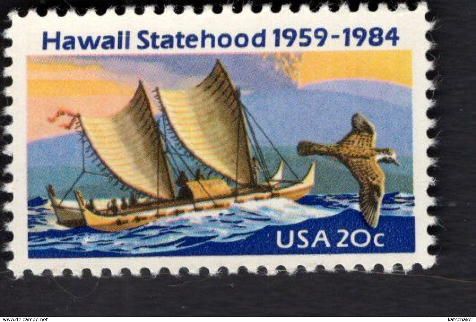 250017790 1984SCOTT 2080 (XX) POSTFRIS MINT NEVER HINGED  - HAWAII STATEHOOD 25TH ANNIV - SAILING SHIP - BIRD - Ongebruikt