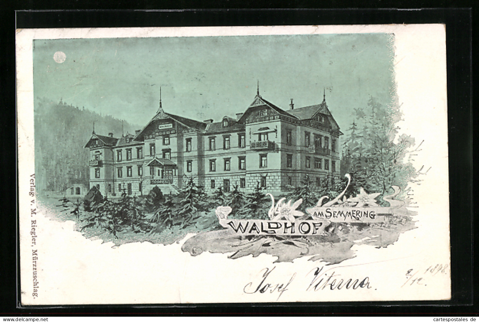 Künstler-AK Semmering, Hotel Waldhof Bei Mondschein  - Other & Unclassified