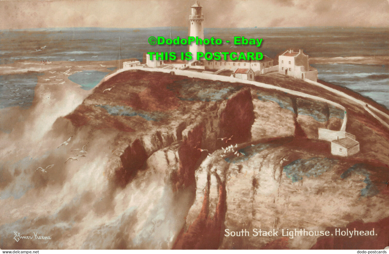 R455405 Elmer Keene. South Stack Lighthouse. Holyhead. E. T. W. Dennis. Series N - World