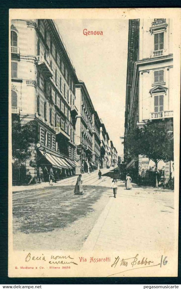 BK042  GENOVA VIA ASSAROTTI ANIMATA 1916 - Genova (Genoa)