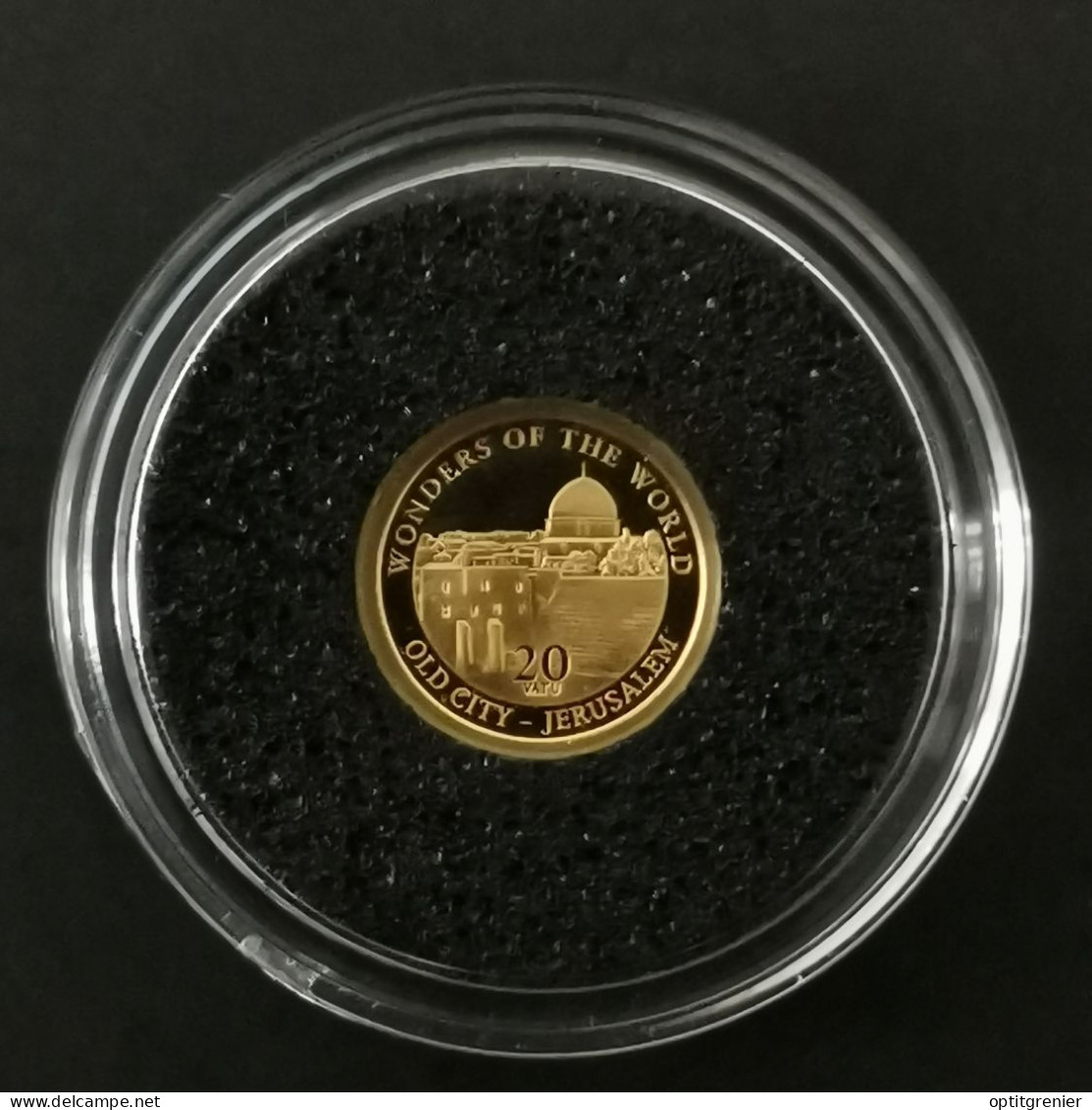 20 VATU OR 2012 BE LA VIELLE VILLE DE JERUSALEM VANUATU / GOLD / 0.5g Or 585 + CERTIFICAT - Vanuatu