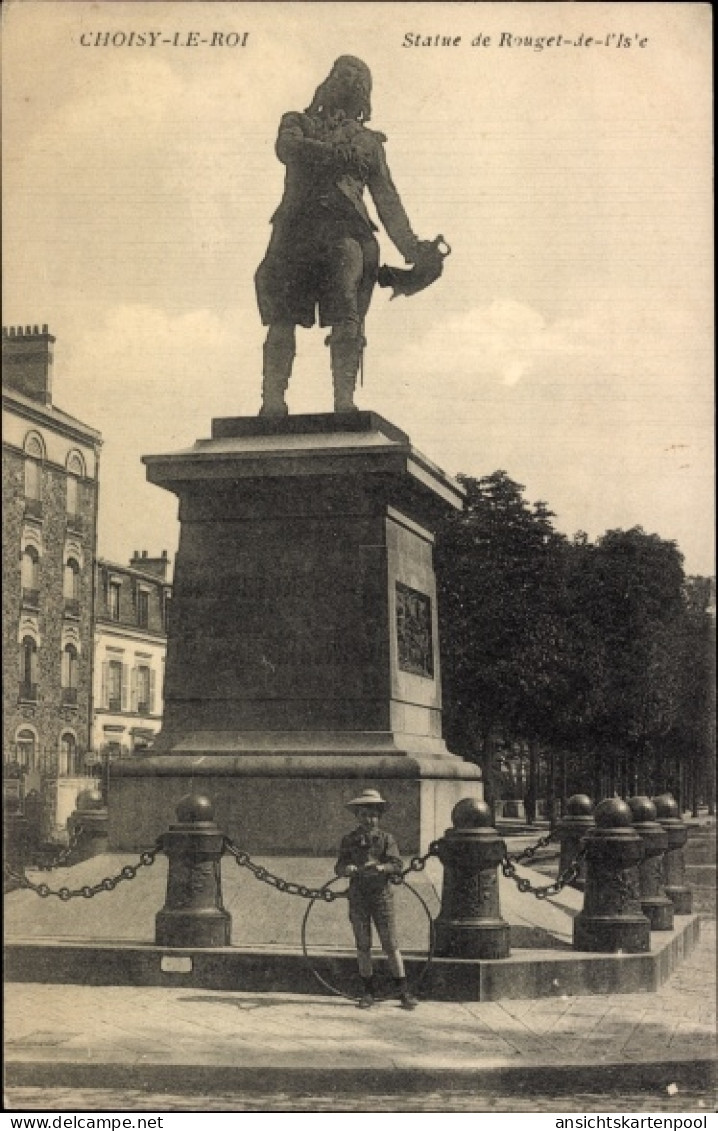 CPA Choisy Le Roi Val De Marne, Statue Rouget-de-l'Is'e - Sonstige & Ohne Zuordnung