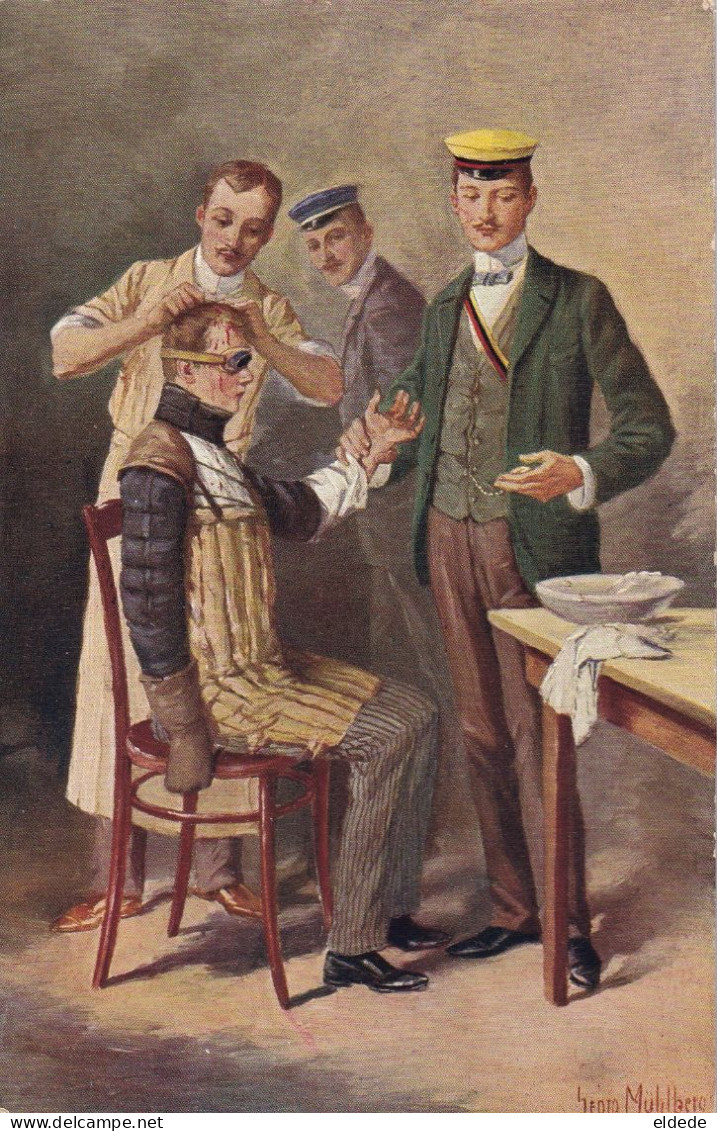 Georg Muhlberg Born Nuremberg Doctor And Surgeon Attending A Injured Man Trépanation . Gueules Cassées - Other & Unclassified