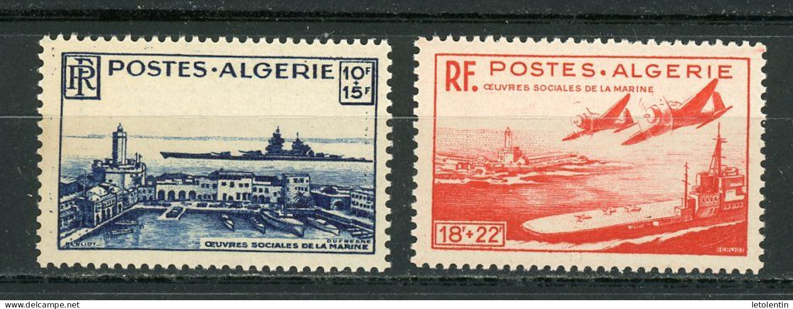 ALGERIE (RF) - POUR LES OEUVRES SOCIALES DE LA MARINE  - N° Yt 273+274** - Unused Stamps