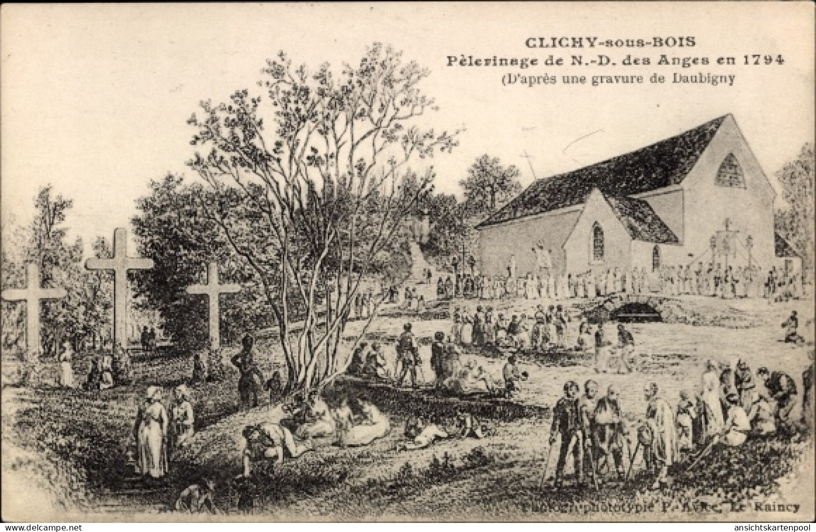 CPA Clichy Sous Bois Seine Saint Denis, Wallfahrt Von Notre-Dame Des Anges Im Jahr 1794 - Sonstige & Ohne Zuordnung