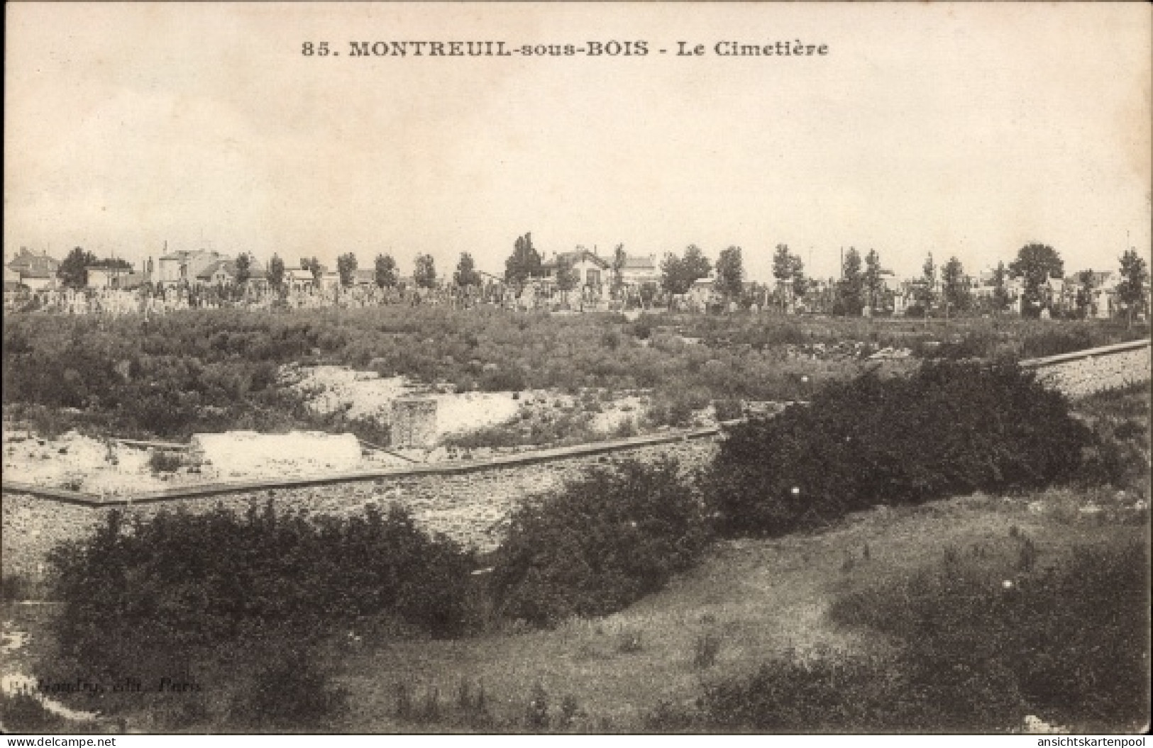 CPA Montreuil Sous Bois Seine Saint Denis, Der Friedhof - Sonstige & Ohne Zuordnung