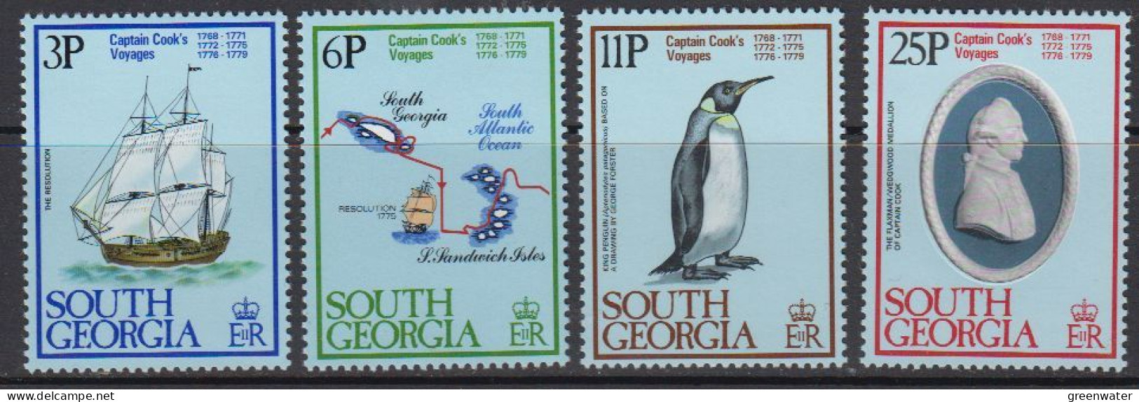 South Georgia 1979 Capt. James Cook's Voyages 4v  ** Mnh (59820) - Südgeorgien