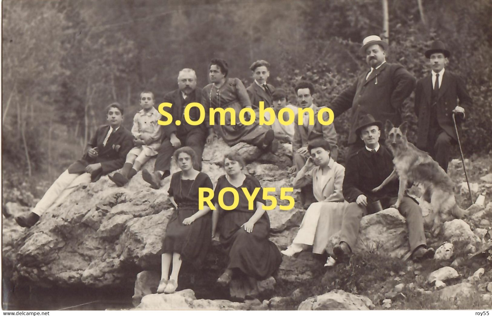 Lombardia-bergamo-sant'omobono Ricordo Della Fonte Di S.omobono Foto Gruppo Visitatori Del 1922 (f.picc./v.retro) - Sonstige & Ohne Zuordnung