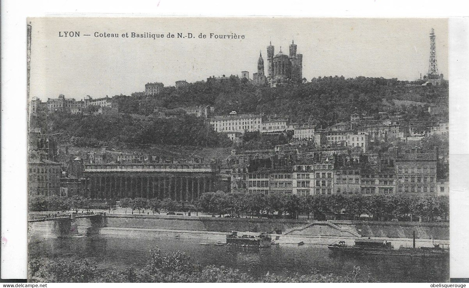 69 - LYON -    COTEAU ET  BASILIQUE  FOURVIERE  RHONE 1927 - Otros & Sin Clasificación