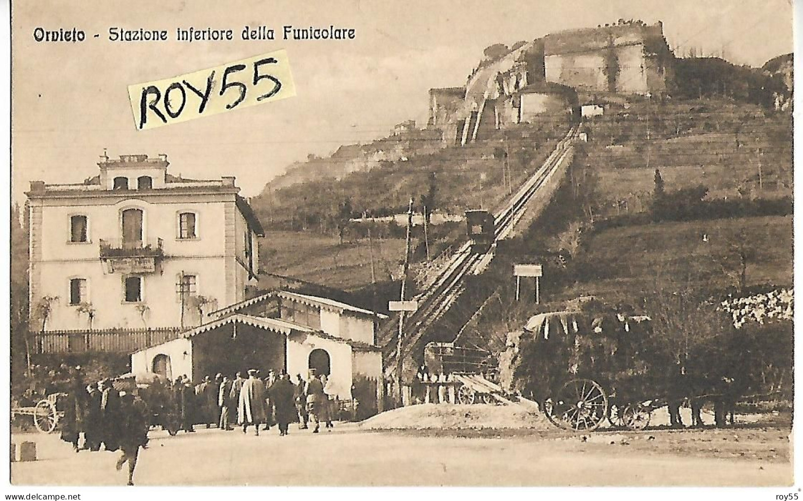 Umbria-terni-orvieto Stazione Inferiore Della Funicolare Veduta Animatissima Primi 900 (f.picc./v.retro) - Autres & Non Classés