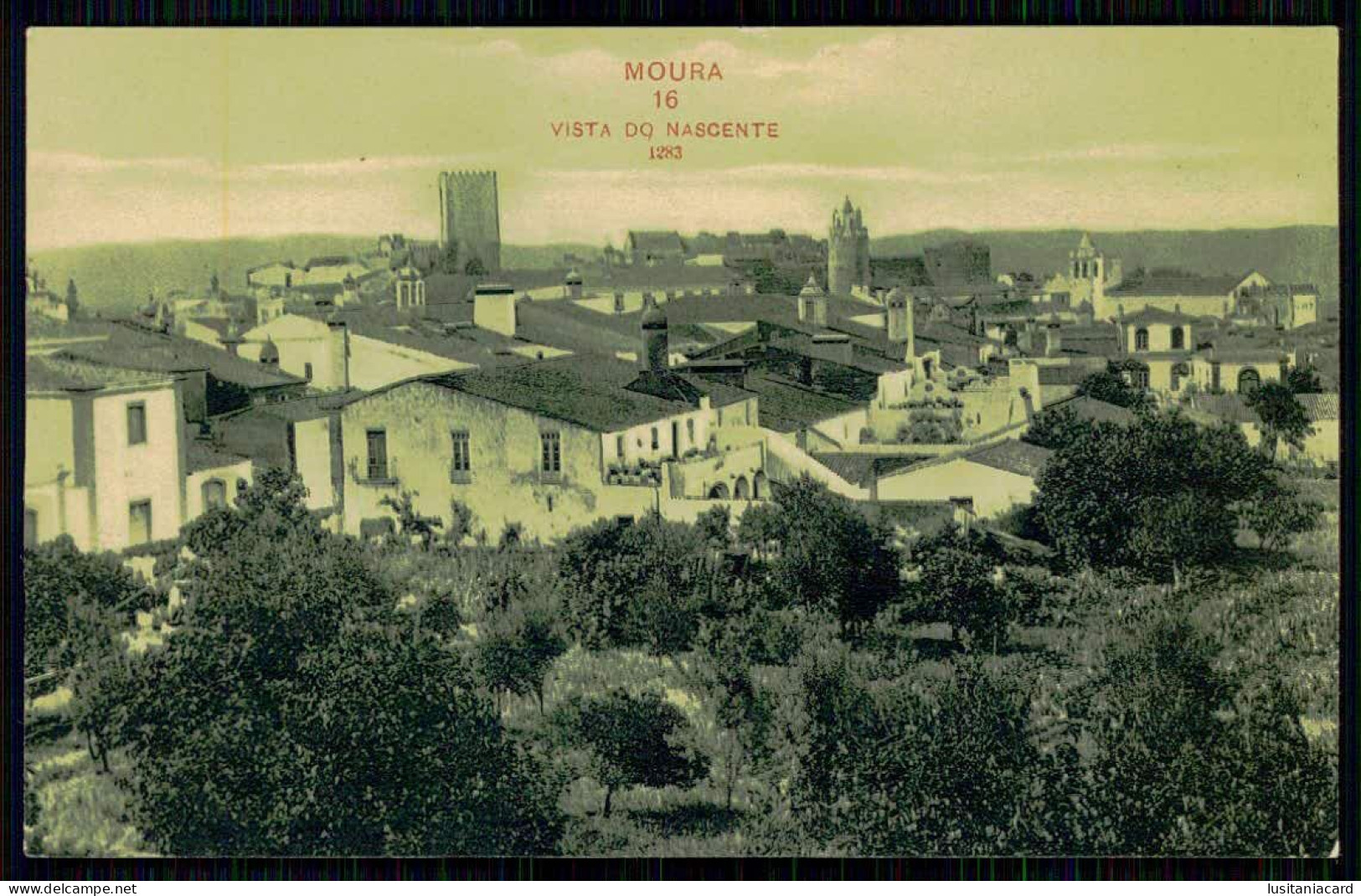 MOURA -Vista Do Nascente . ( Ed. Pap. E Typ. De Paulo Guedes & Saraiva Nº 16) Carte Postale - Beja