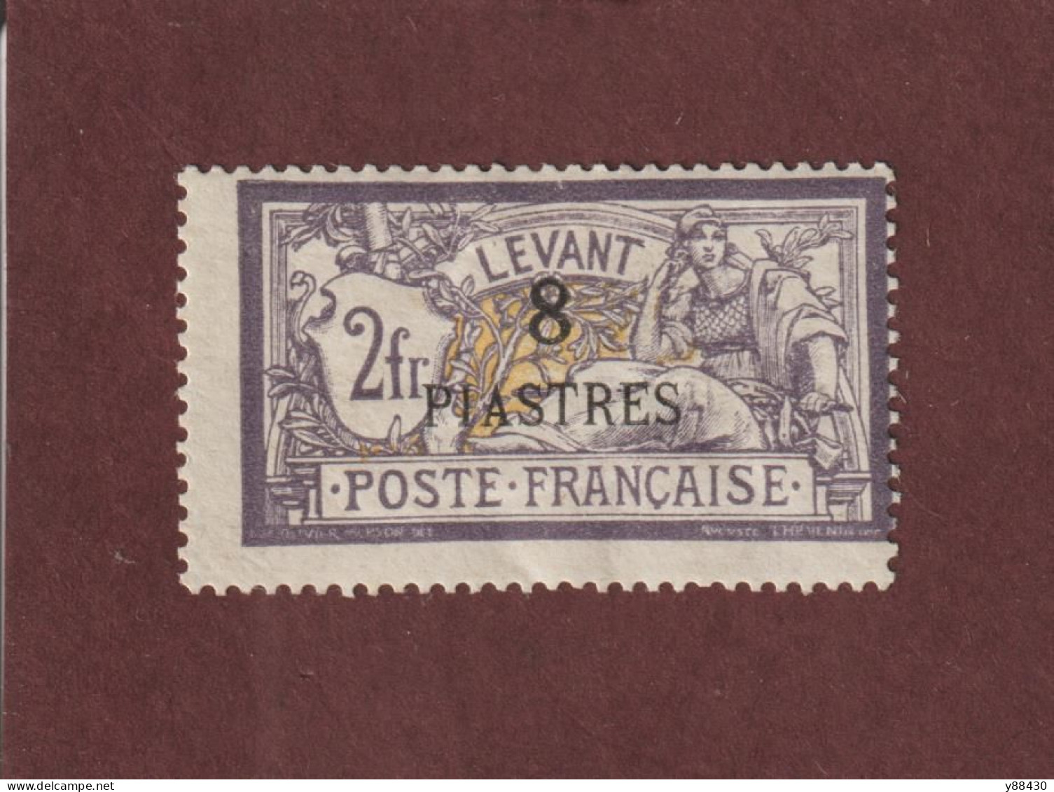 LEVANT - 22 De 1902/1920 - Neuf * - Timbre Signé Au Dos - Type Merson Surchargé  8pi. Sur 2f. Violet Et Jaune - 3 Scan - Unused Stamps