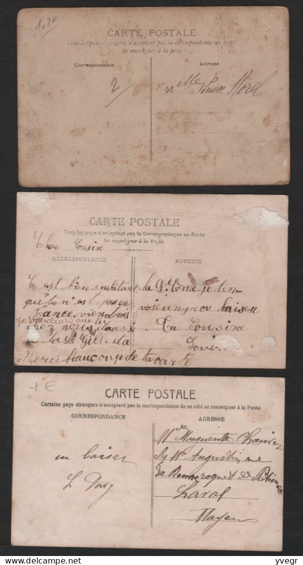 Lot De 3 Cartes Avec Prénom ( 2 Louise Et 1 Marguerite) - Firstnames