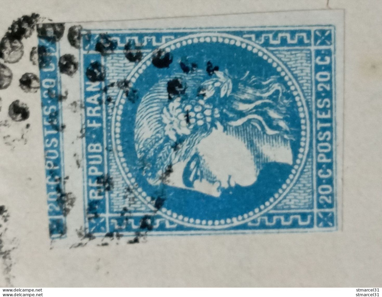 1er CHOIX/LUXE N°46Ba Foncé, Un Très Grand Voisin Sur Lettre - 1870 Bordeaux Printing