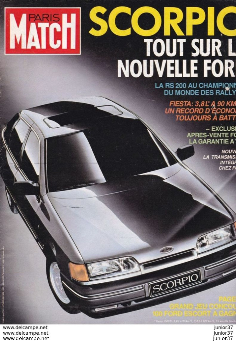 Supplément De Paris Match Ford Nouvelle Scorpio, RS 200,Fiesta 3,8L, - Voitures