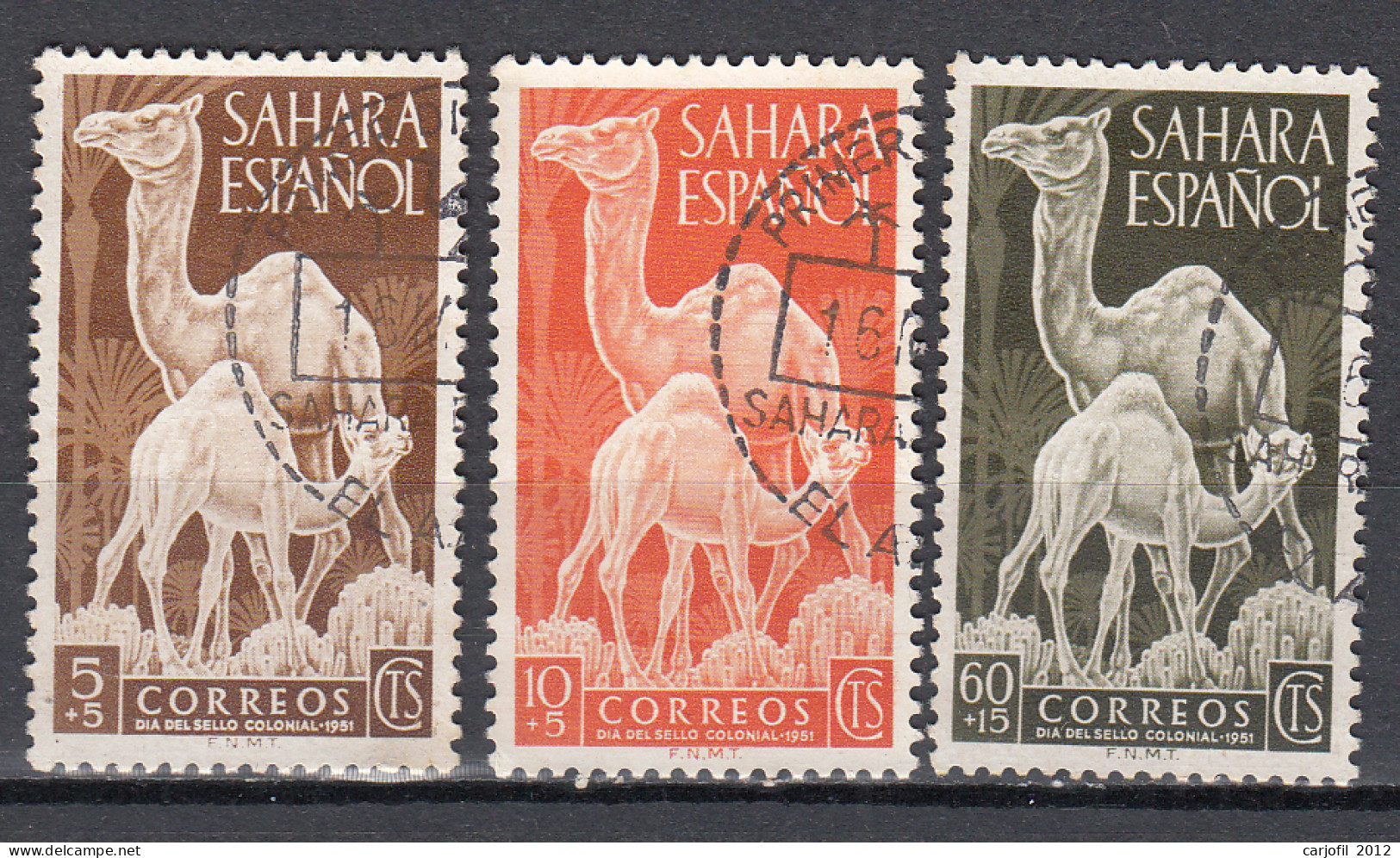 Sahara Correo 1951 Edifil 91/93 Usado - Sahara Spagnolo