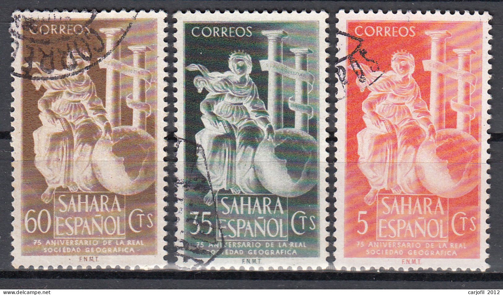 Sahara Correo 1953 Edifil 101/3 Usado - Sahara Spagnolo