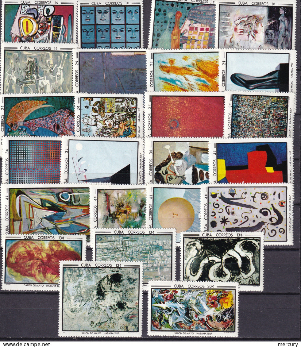 CUBA - 25 Tableaux Du Salon De Mai 1967 - Unused Stamps