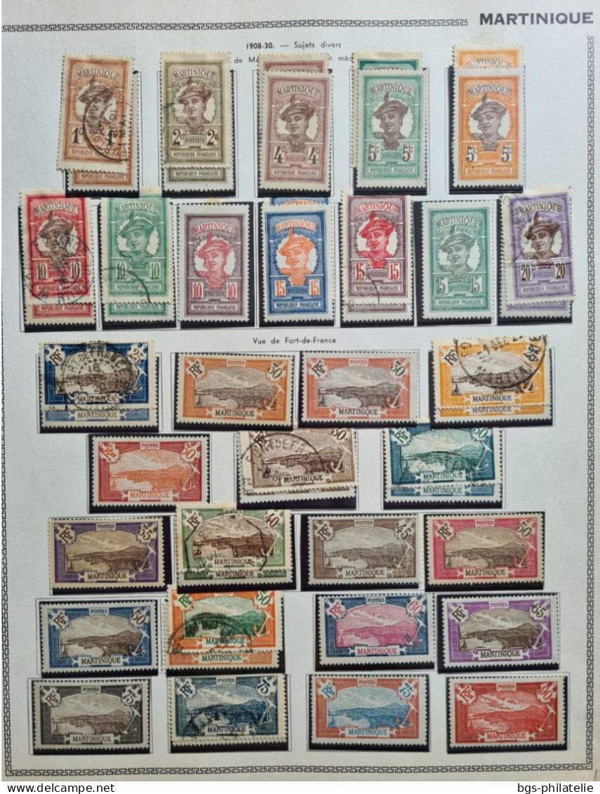 Collection De Timbres De La Martinique Neufs *(avec Charnières) Et Quelques Oblitérés. - Collections (without Album)