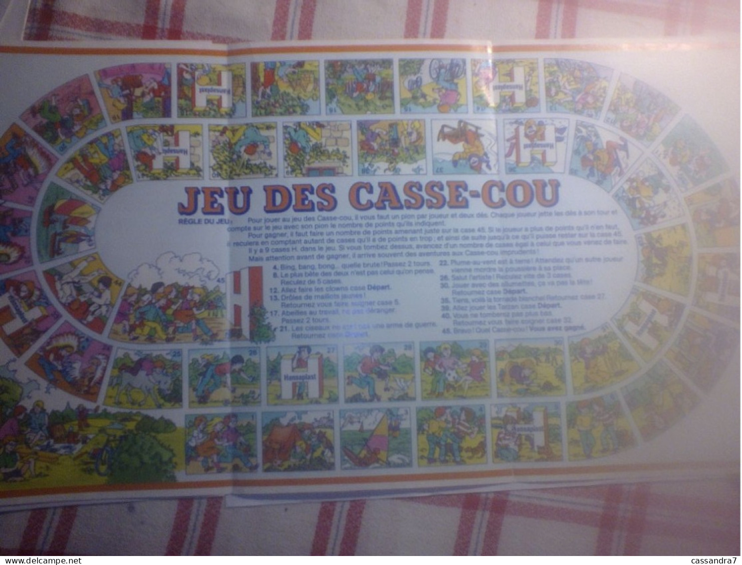 Style Jeu De L'oie - Pub Hansaplast - Jeu Des Casse-cou 45 Cases Avec Règle Du Jeu Au Centre - Sports Camping Judo Nage - Otros & Sin Clasificación