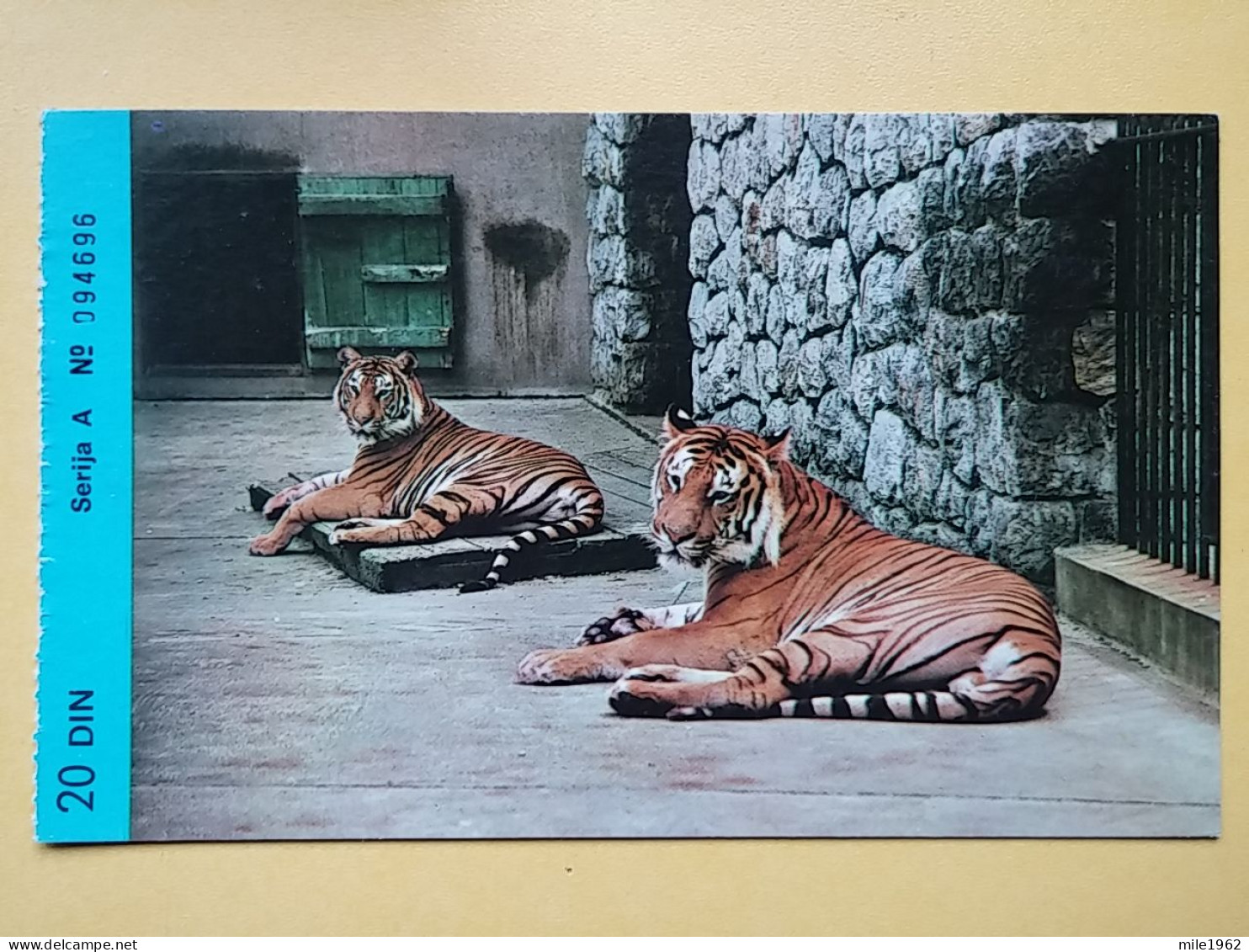 KOV 506-38 - TIGER, TIGRE, ZOO GARDEN ZAGREB, JARDIN ZOOLOGIQUE - Tiger