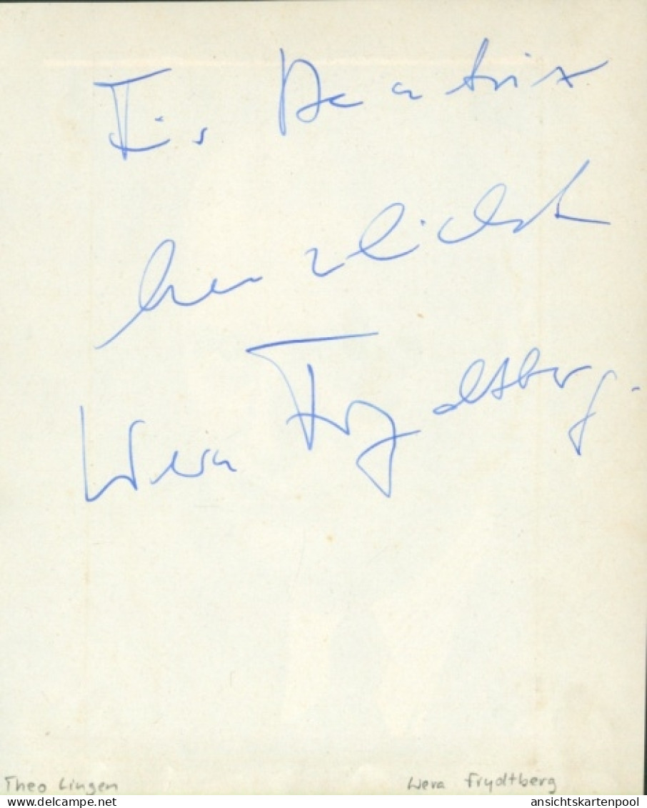 Autogrammkarte Schauspieler Theo Lingen, Portrait, Autogramm, Wera Frydtberg - Acteurs