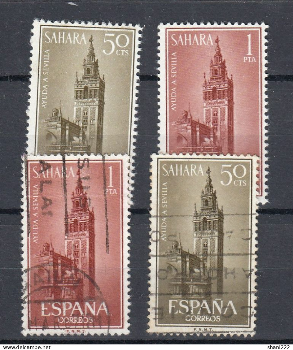 Spanish Sahara 1962 Ayuda A Sevilla - MNH And Used Sets (e-826) - Sahara Spagnolo