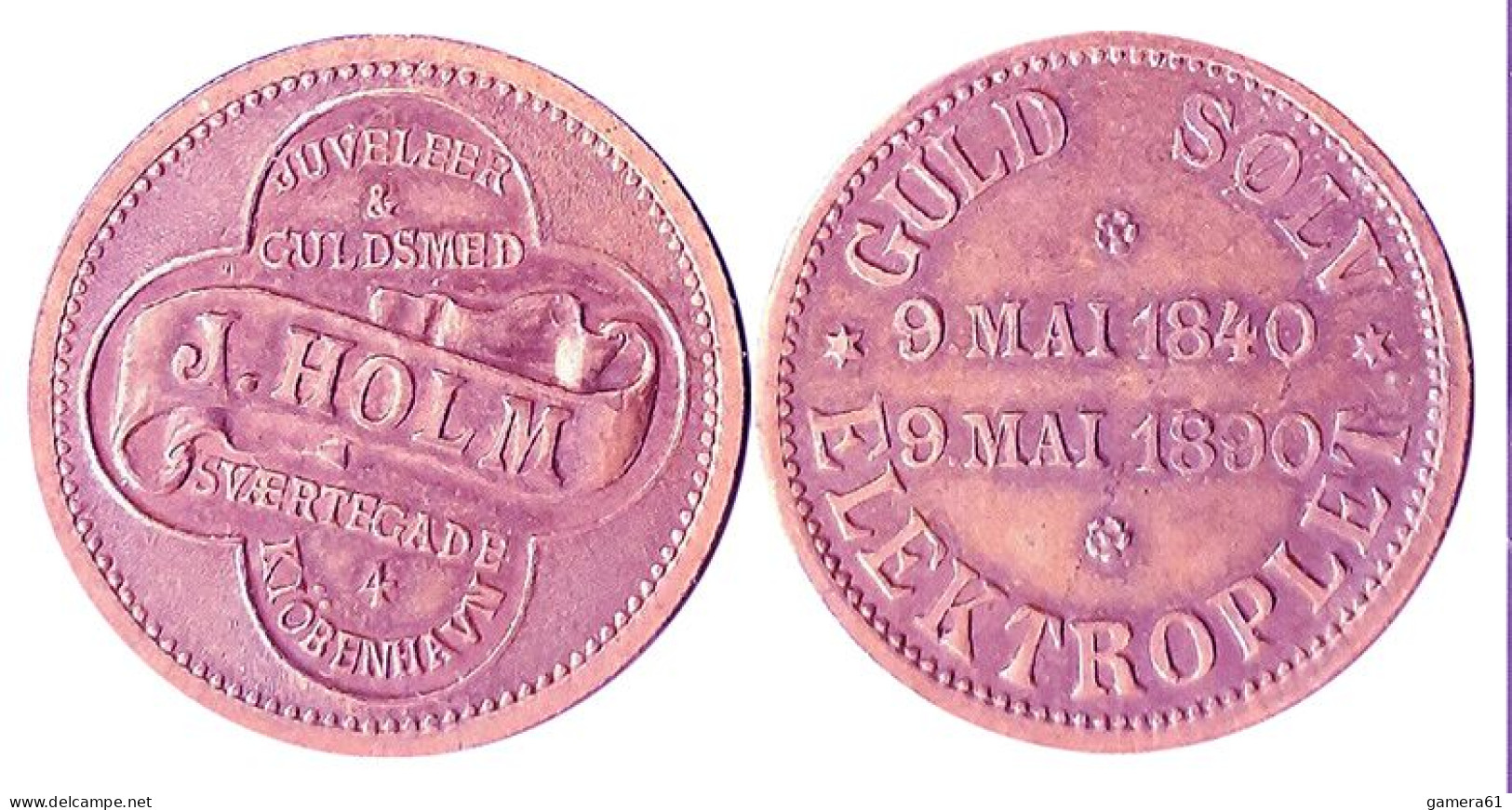 00627 GETTONE TOKEN DENMARK ANNIVERSARY 50° J. HOLM JUVELEER & GULDSMED 9 MAI 1840 9 MAI 1890 - Other & Unclassified