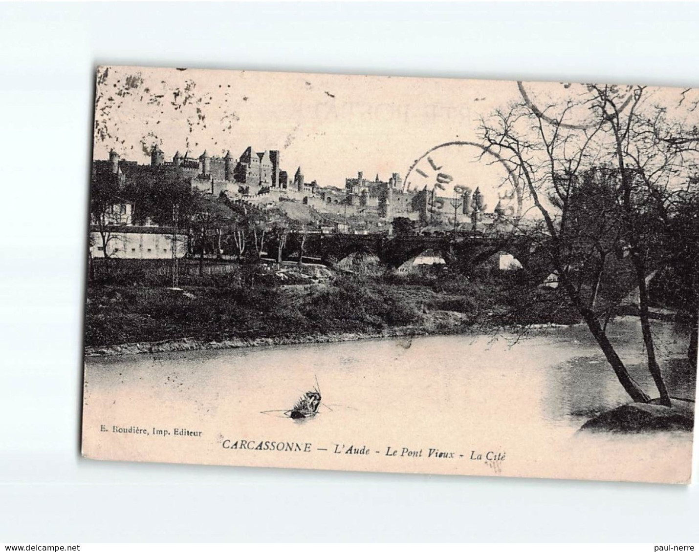 CARCASSONNE : L'Aude, Le Pont Vieux, La Cité - état - Carcassonne