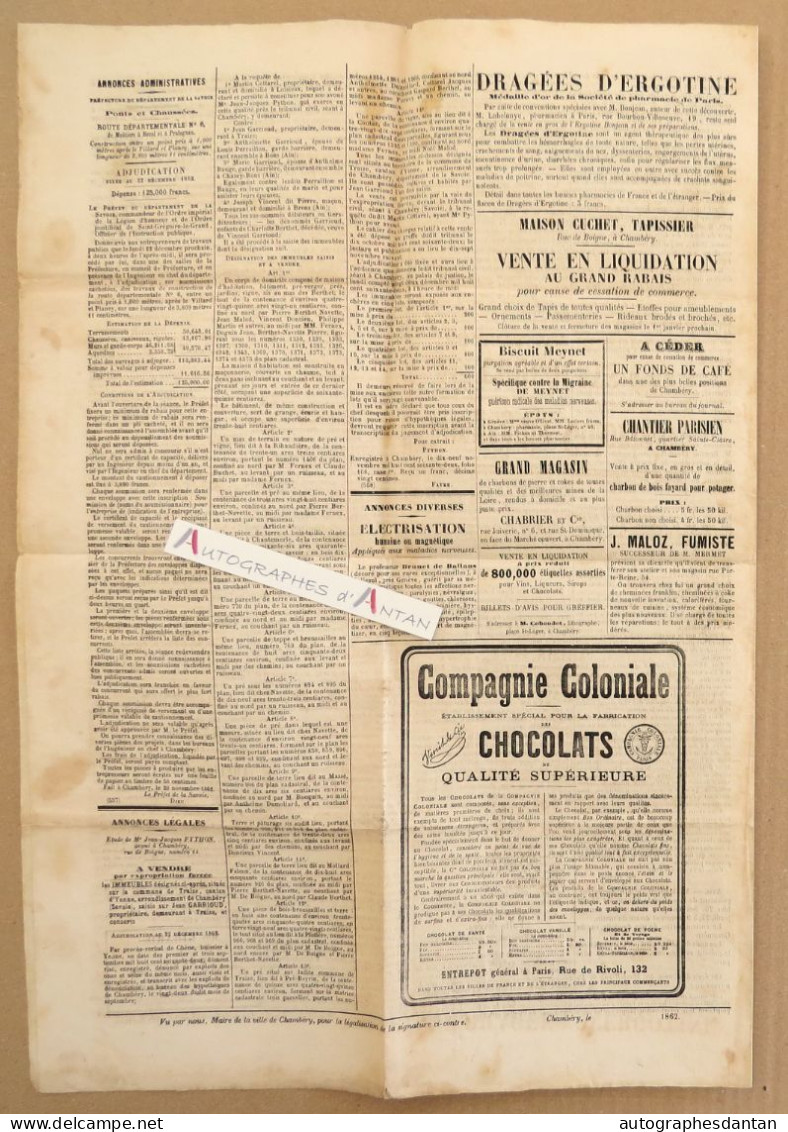 ● Journal De La SAVOIE - 27 Novembre 1862 - N°300 1è Année - 2 Cachets - Cf 4 Photos - 1850 - 1899