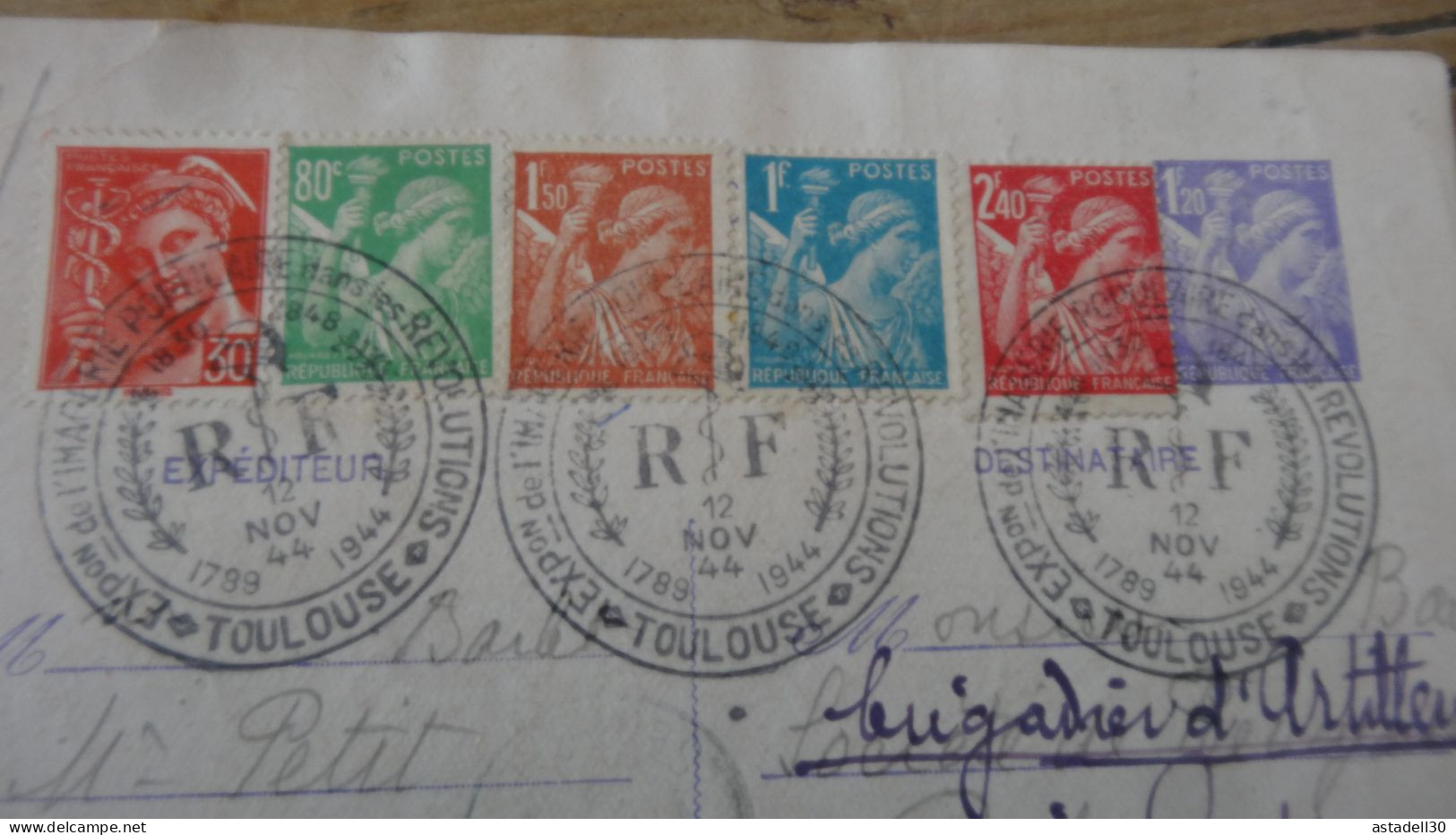 Entier Postal Toulouse Pout La MAURITANIE - 1944  ............. BOITE1  ....... 540 - 1921-1960: Modern Tijdperk