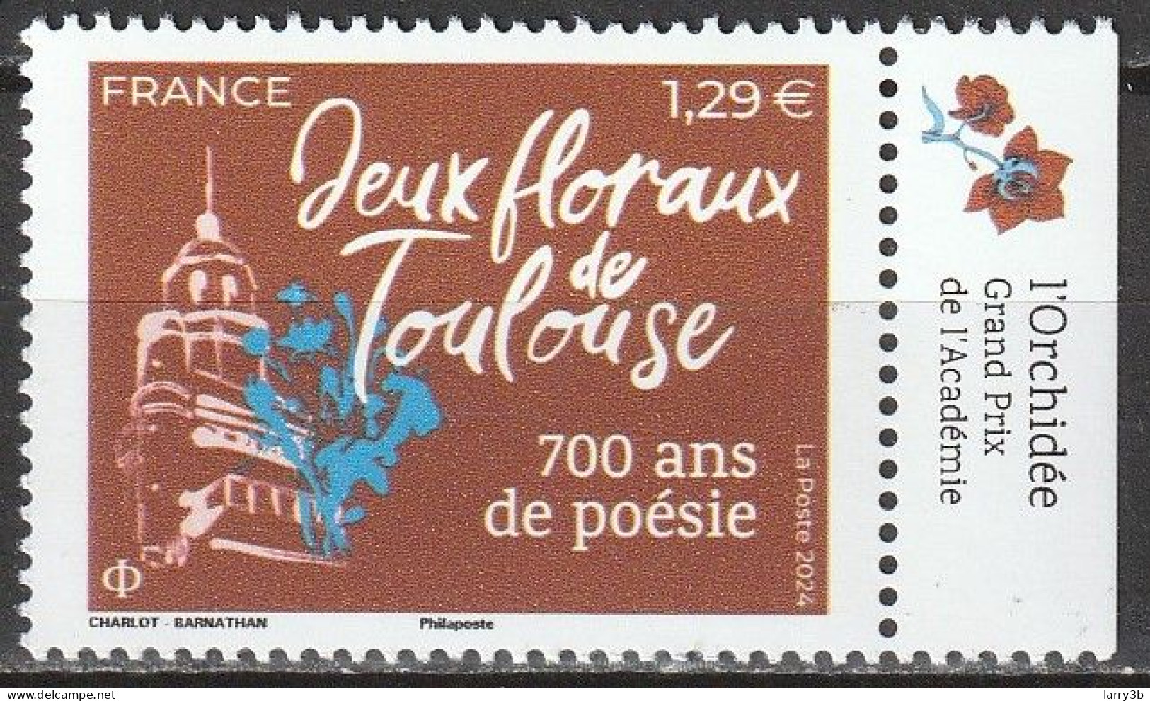 2024 - Y/T 5xxx - "JEUX FLORAUX DE TOULOUSE – 700 ANS DE POÉSIE" - BDF ISSU FEUILLET 1,29 € - NEUF ** MNH - Nuevos