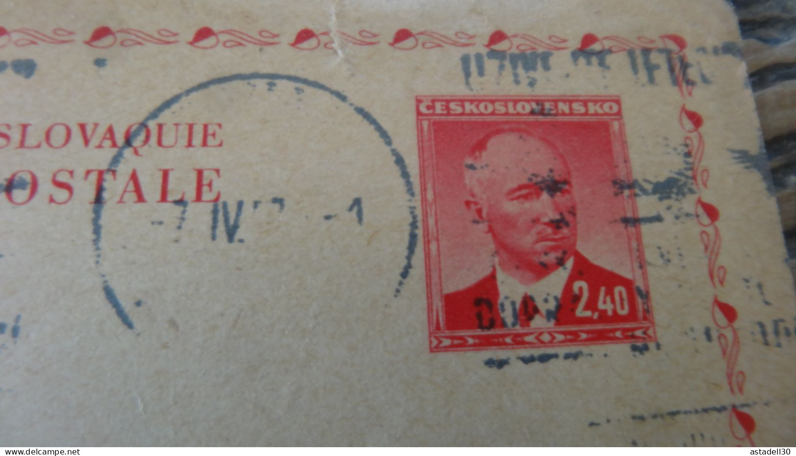 Entier Postal TCHECOSLOVAQUIE - 1947  ............. BOITE1  ....... 541 - Brieven En Documenten