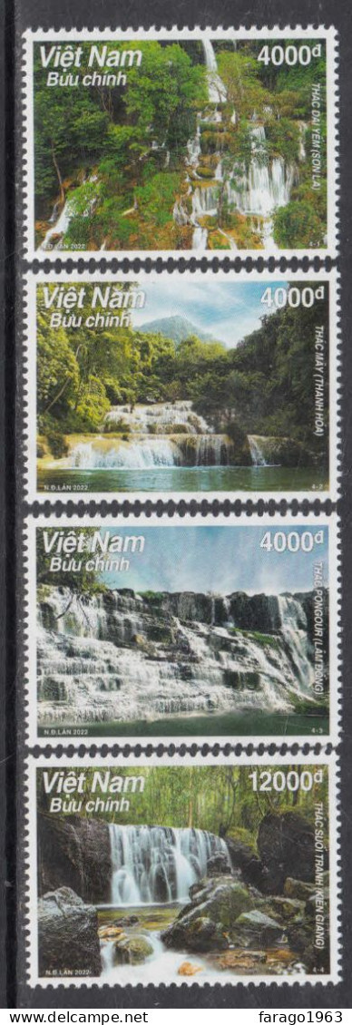 2022 Vietnam Waterfalls Chutes Complete Set Of 4 MNH - Vietnam