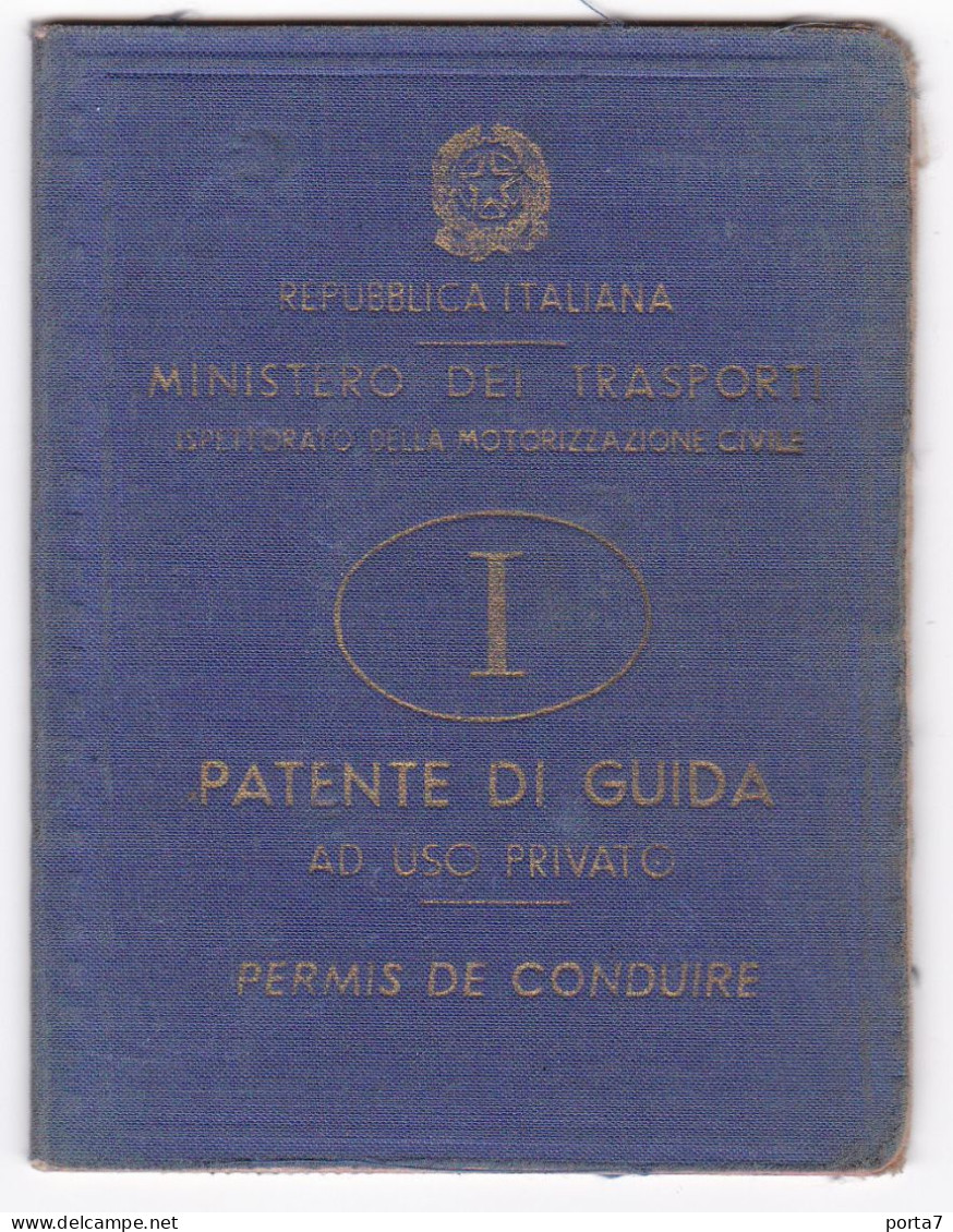 PATENTE  DI GUIDA - PERMIS DE CONDUIRE - TORINO - ANNO 1961 - MARCHE DA BOLLO - Ohne Zuordnung