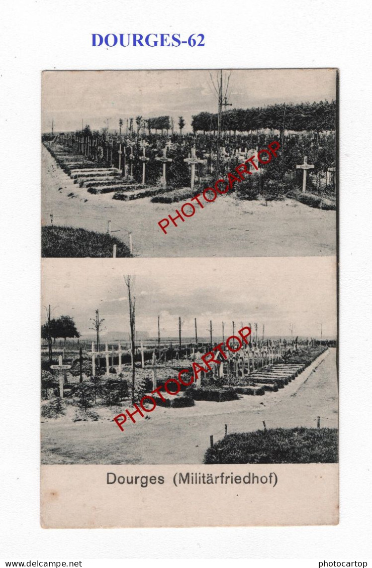 DOURGES-62-Cimetiere-Tombes-CARTE Imprimee Allemande-GUERRE 14-18-1 WK-MILITARIA- - Oorlogsbegraafplaatsen