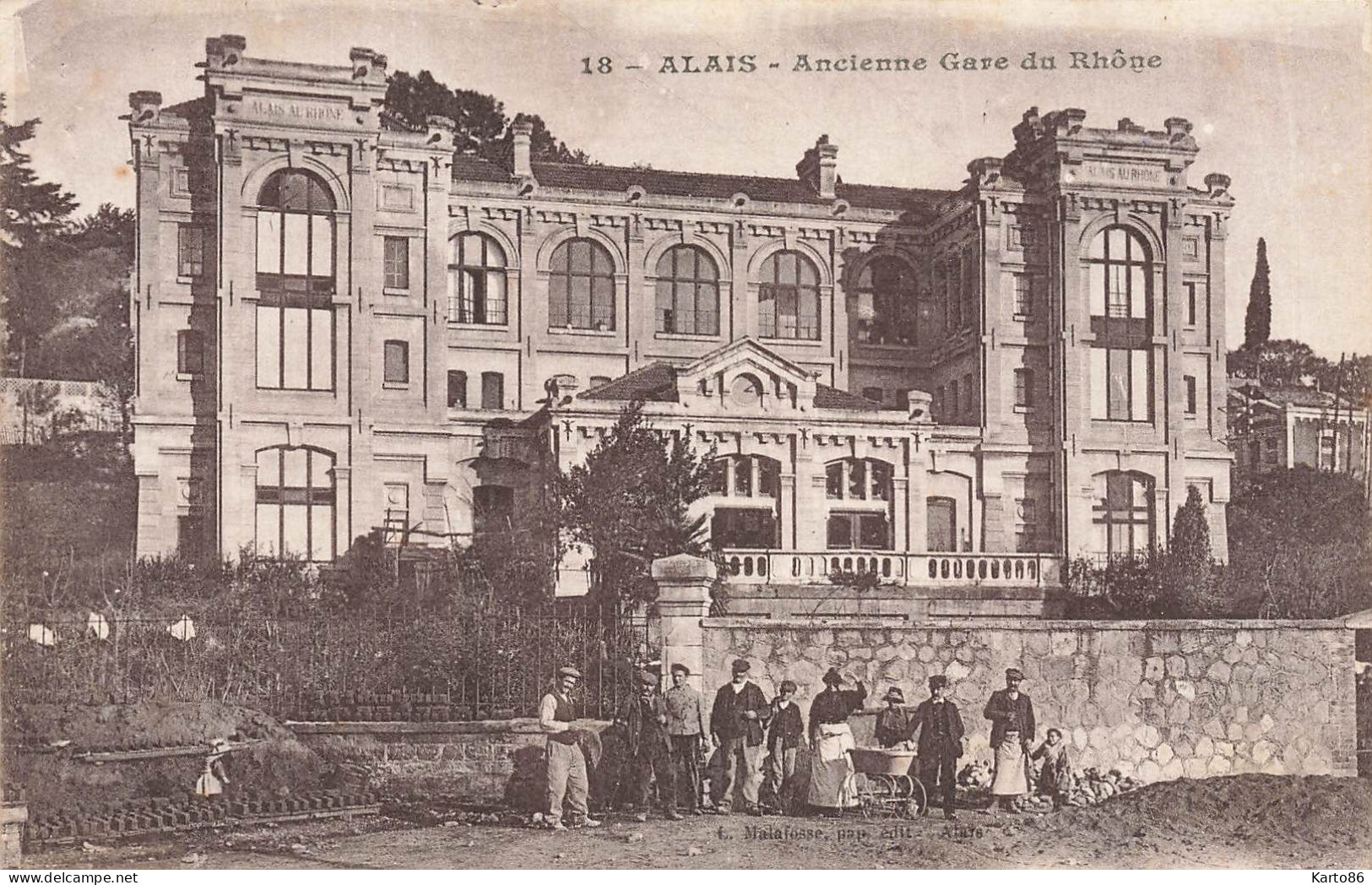 Alais Alès * Ancienne Gare Du Rhône * Ligne Chemin De Fer Gard * Enfants Villageois - Alès