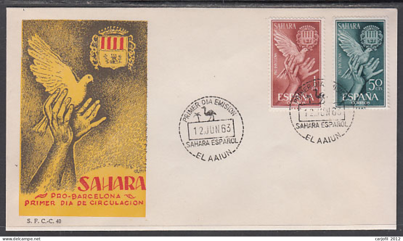 Sahara Sobres 1º Día 1963 Edifil 220/1 - Sahara Espagnol