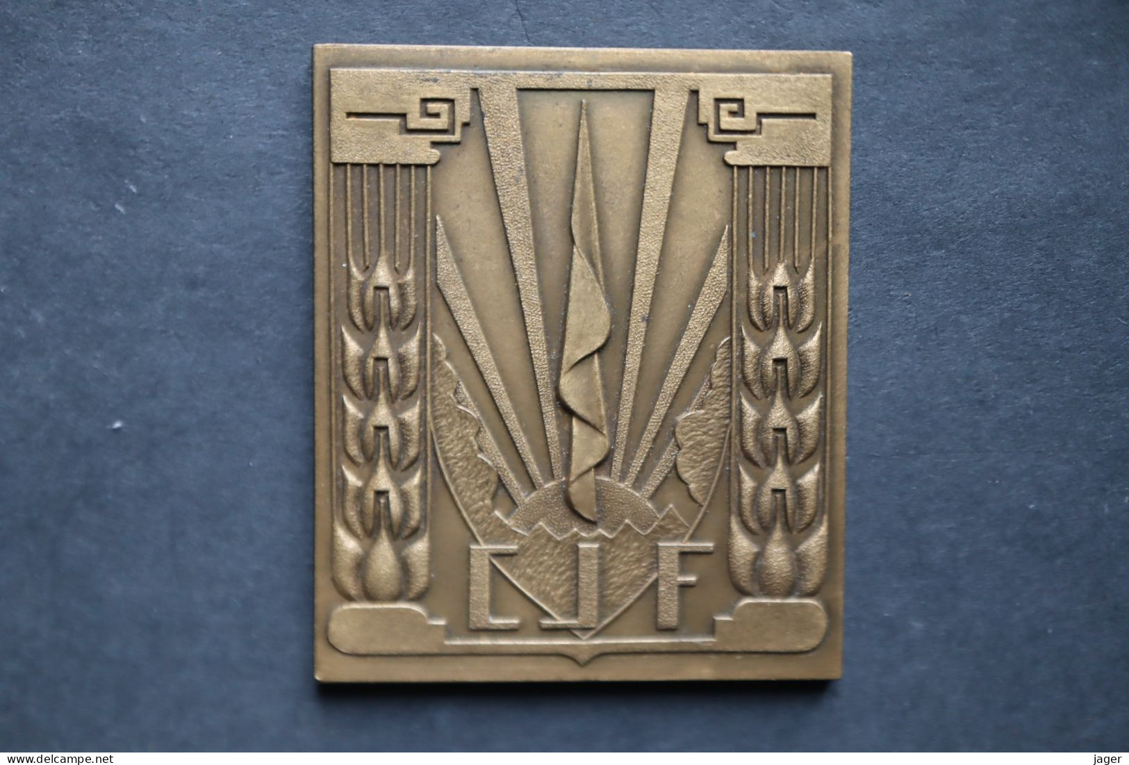 Plaque En Bronze CJF 1940 1944 Chantier De Jeunesse - 1939-45