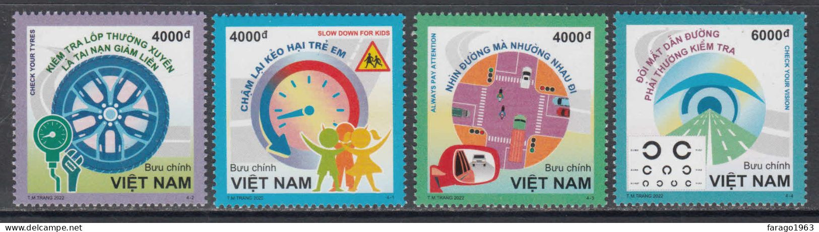 2022 Vietnam Traffic Safety Health Complete Set Of 4 MNH - Viêt-Nam