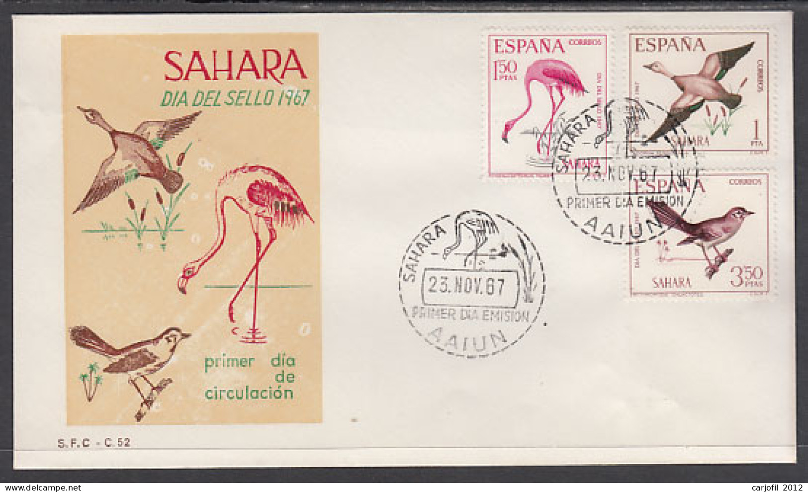 Sahara Sobres 1º Día 1967 Edifil 262/4 - Sahara Espagnol