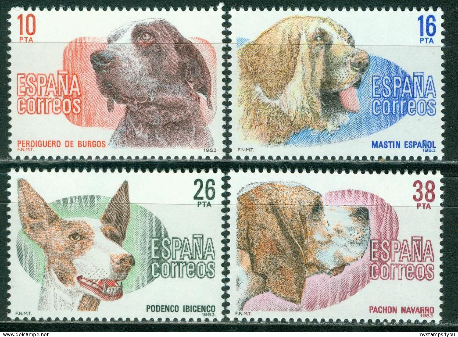 Bm Spain 1983 MiNr 2594-2597 MNH | Spanish Dogs #kar-1006a - Ongebruikt