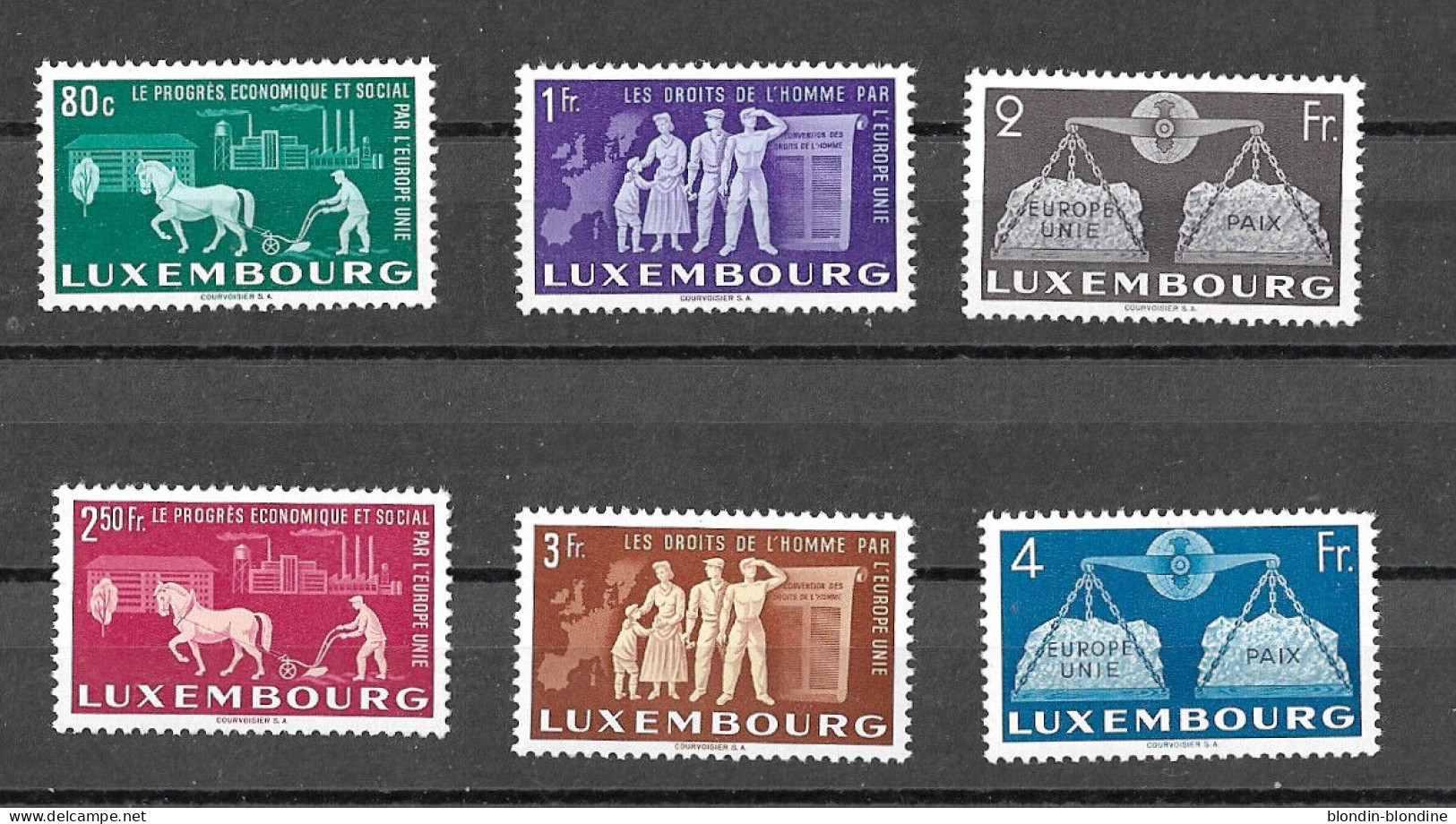 LUXEMBOURG 1951 YT 443 à 448 NEUF** TB- (lire) - Neufs