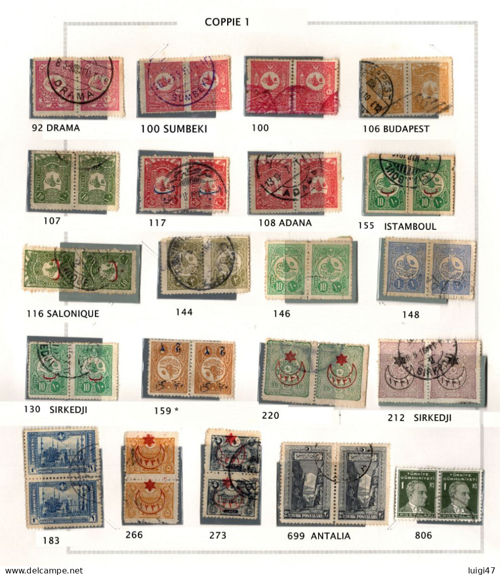 1915-1976  Eterogenea Accumulazione Di Coppie Usate Di Impero Ottomano E Turchia - Used Stamps