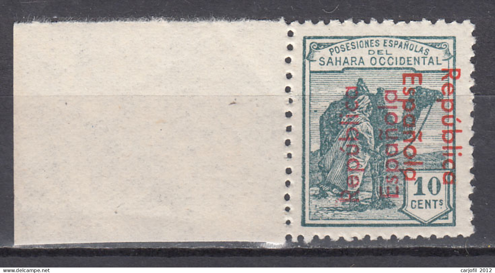 Sahara Sueltos 1934 Edifil 37C ** Mnh Sobrecarga Doble - Sahara Espagnol