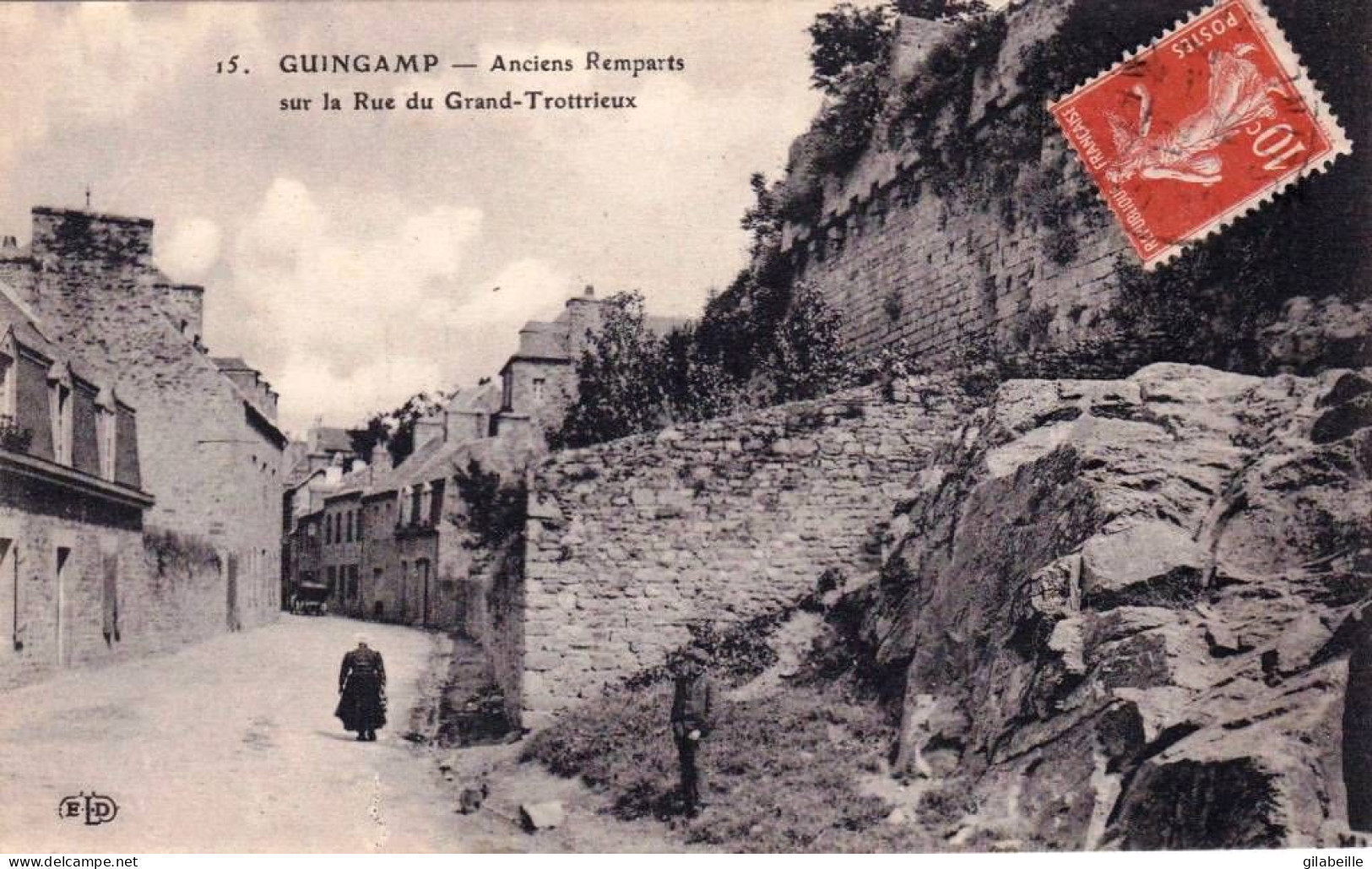 22 - Cotes D Armor  - GUINGAMP - Anciens Remparts Sur La Rue De Grand Trottrieux - Guingamp