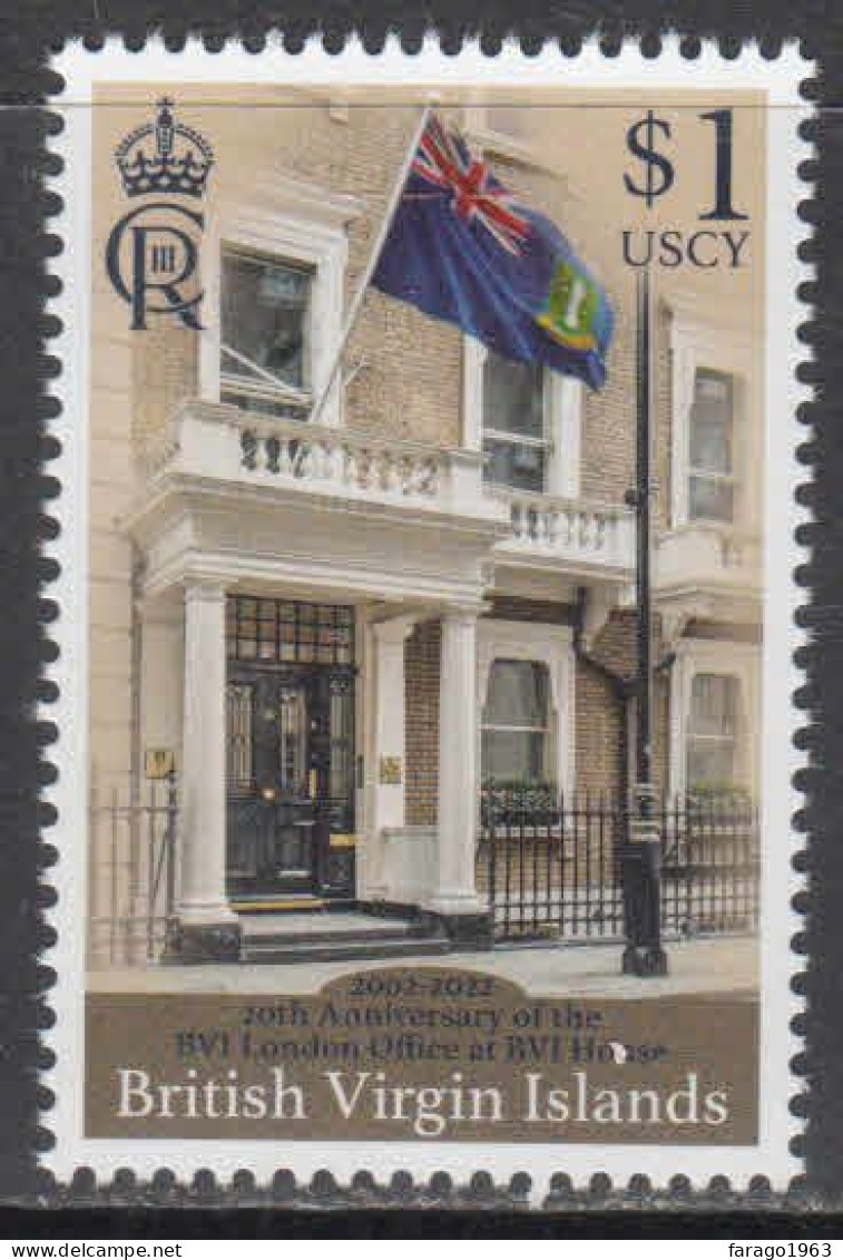 2022 British Virgin Islands London Office Flags  Complete Set Of 1 MNH - Iles Vièrges Britanniques