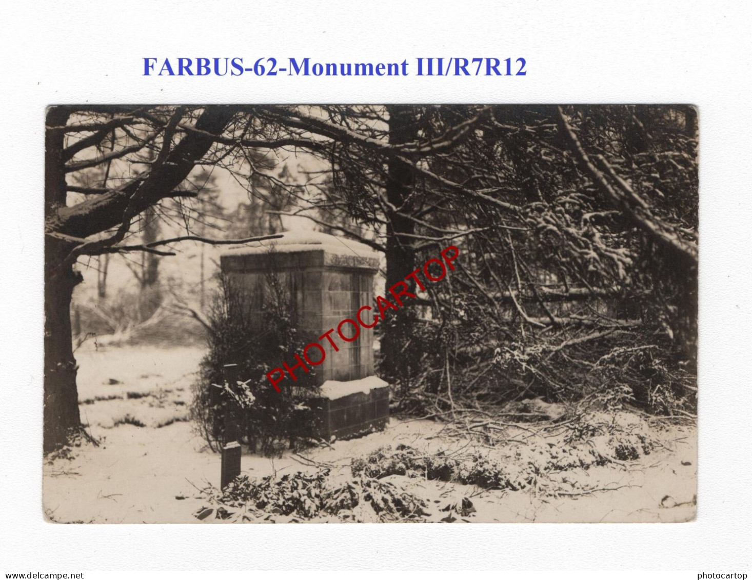 FARBUS-Parc-62-Monument III/R7R12-CARTE PHOTO Allemande-GUERRE 14-18-1 WK-MILITARIA- - Cimetières Militaires